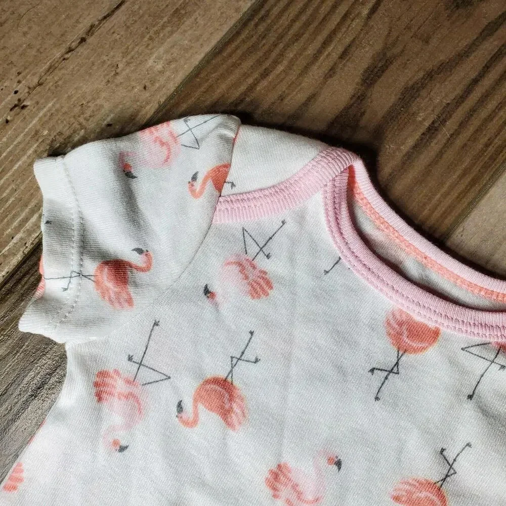 Cloud Island Baby Girl 4 Piece Flamingo Coral Pink Set Size 3-6M NWOT